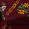 Sanskriti Vintage Long Dark Red Pure Woolen Shawl Hand Embroidered Head Stole