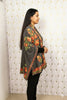 Sanskriti Vintage Long Gray Pure Woolen Aari Embroidered Neck Shawl Warm Stole