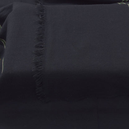 Sanskriti Vintage Black Soft Pure Wool Shawl Kullu Hand Woven/Loom Stole Scarf