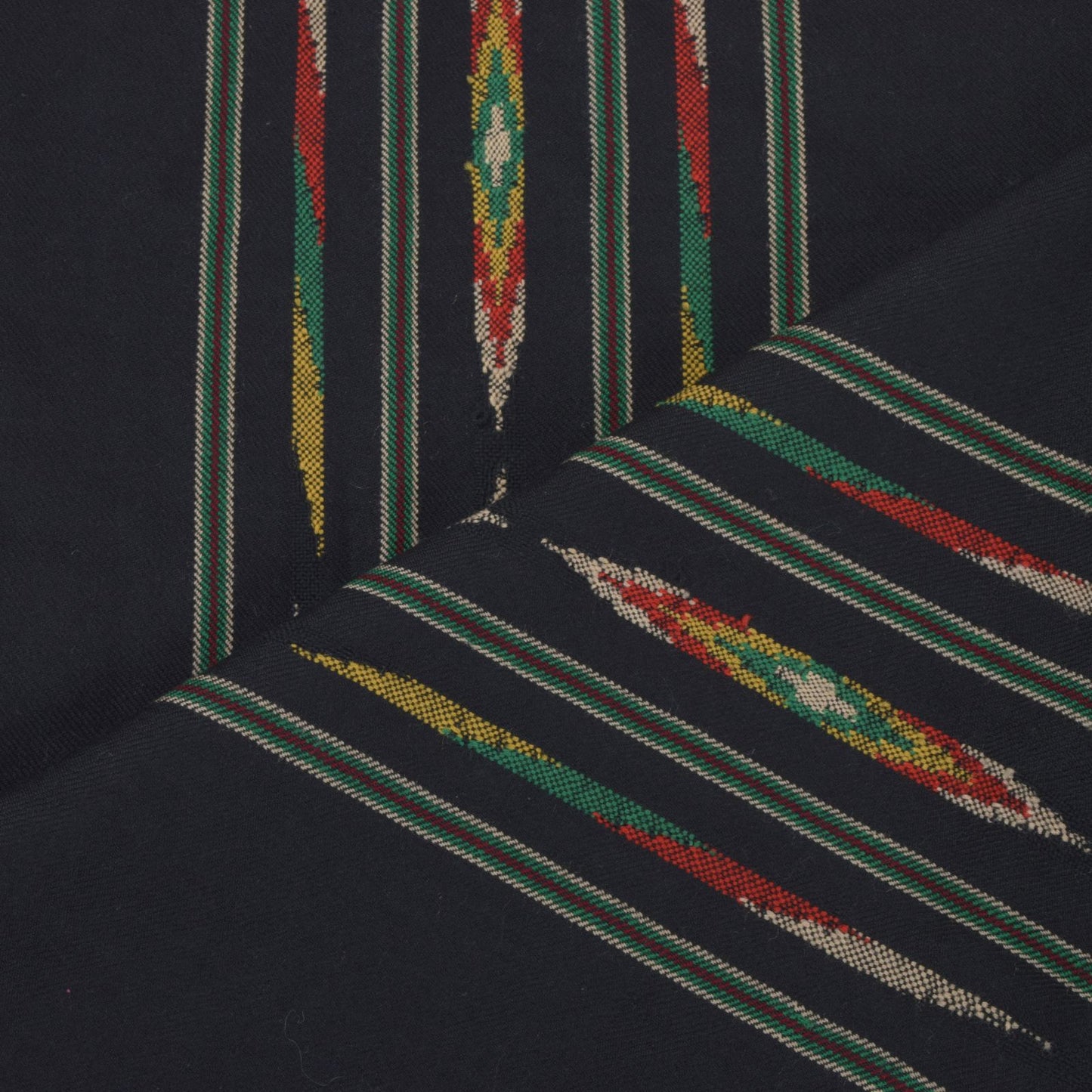 Sanskriti Vintage Black Soft Pure Wool Shawl Kullu Hand Woven/Loom Stole Scarf