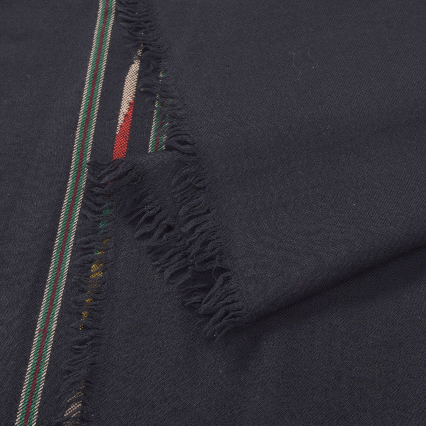 Sanskriti Vintage Black Soft Pure Wool Shawl Kullu Hand Woven/Loom Stole Scarf