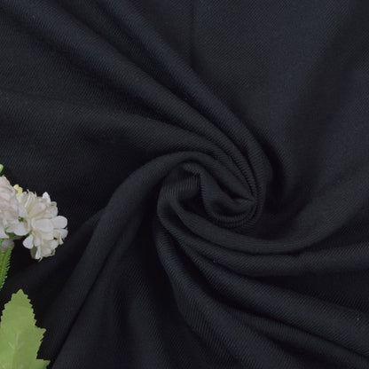 Sanskriti Vintage Black Soft Pure Wool Shawl Kullu Hand Woven/Loom Stole Scarf
