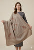 Sanskriti Vintage Gray Pure Wool Shawl Hand Embroidered Suzani Stole Scarf Wrap