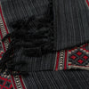 Sanskriti Vintage Long Indian Black Woolen Shawl Hand Woven Scarf Throw Stole