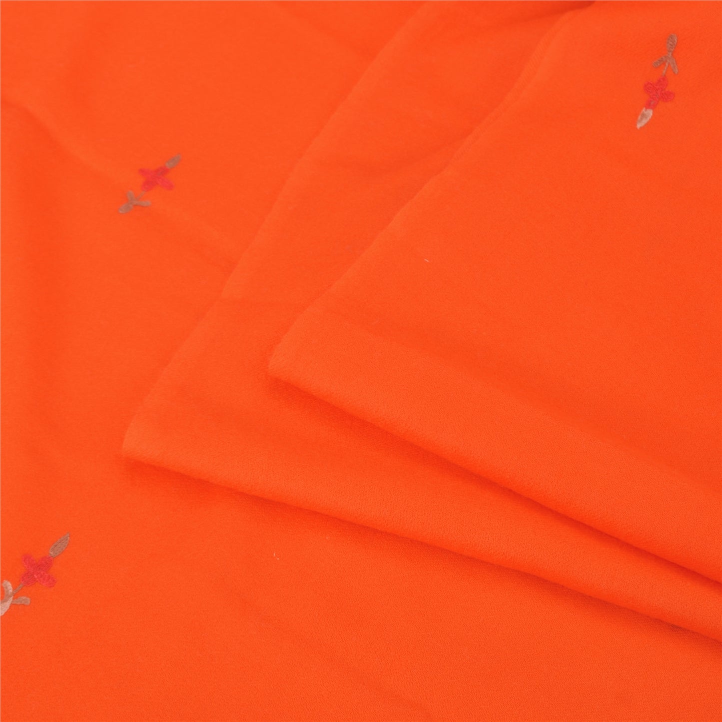 Sanskriti Vintage Long Shawl Hand Embroidered Aari Pure Woolen Orange Stole