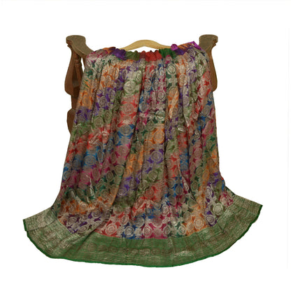 Sanskriti Vintage Long Stitched Skirt Pure Silk Woven Brocade/Banarasi Lehenga