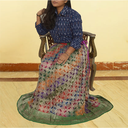 Sanskriti Vintage Long Stitched Skirt Pure Silk Woven Brocade/Banarasi Lehenga