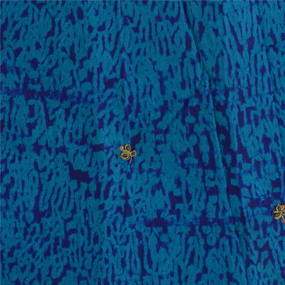 Sanskriti Vintage Pure Silk Long Skirt Hand Beaded Leheria Blue Zardozi Lehenga