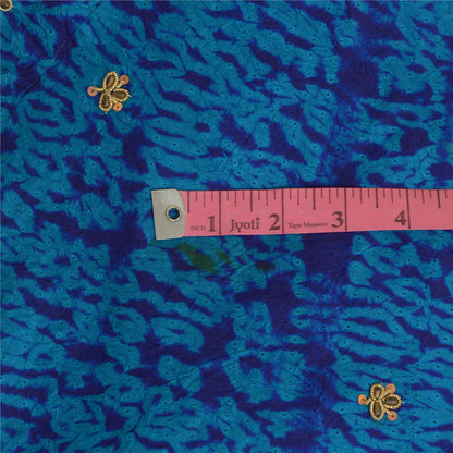 Sanskriti Vintage Pure Silk Long Skirt Hand Beaded Leheria Blue Zardozi Lehenga