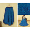 Sanskriti Vintage Pure Silk Long Skirt Hand Beaded Leheria Blue Zardozi Lehenga