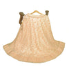 Sanskriti Vintage Hand Beaded Indian Skirt Peach Party Pearl Beads Net Lehenga
