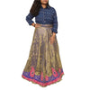 Sanskriti Vintage Hand Beaded Lehenga Tissue Long Skirt Golden ZariZardozi Party
