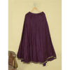 Sanskriti Vintage Long Skirt Hand Embroidered Purple Satin Silk Stitched Lehenga