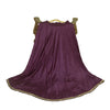 Sanskriti Vintage Long Skirt Hand Embroidered Purple Satin Silk Stitched Lehenga