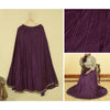 Sanskriti Vintage Long Skirt Hand Embroidered Purple Satin Silk Stitched Lehenga