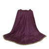 Sanskriti Vintage Long Skirt Hand Embroidered Purple Satin Silk Stitched Lehenga