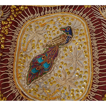 Sanskriti Vintage Unstitched Pure Silk Long Skirt Lehenga Heavy Wedding Zardozi