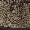 Sanskriti New Black Pure Silk Skirt Unstitched Long Indian Hand Beaded Antique Zardozi