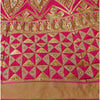 Sanskriti Vintage Pink Long Skirt Chanderi Silk Hand Beaded Ethnic Stitched