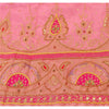 Sanskriti vintage Pink Long Skirt Art Silk Hand Beaded Ethnic Antique Stitched