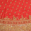 Sanskriti Red Long Skirt 100% Pure Silk Hand Beaded Ethnic Unstitched Lehenga