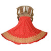 Sanskriti Red Long Skirt 100% Pure Silk Hand Beaded Ethnic Unstitched Lehenga