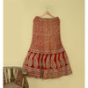 Sanskriti Vintage Red Long Wedding Skirt Pure Silk Hand Beaded Stitched Lehenga