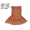 Sanskriti Vintage Red Long Wedding Skirt Pure Silk Hand Beaded Stitched Lehenga
