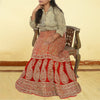 Sanskriti Vintage Red Long Wedding Skirt Pure Silk Hand Beaded Stitched Lehenga