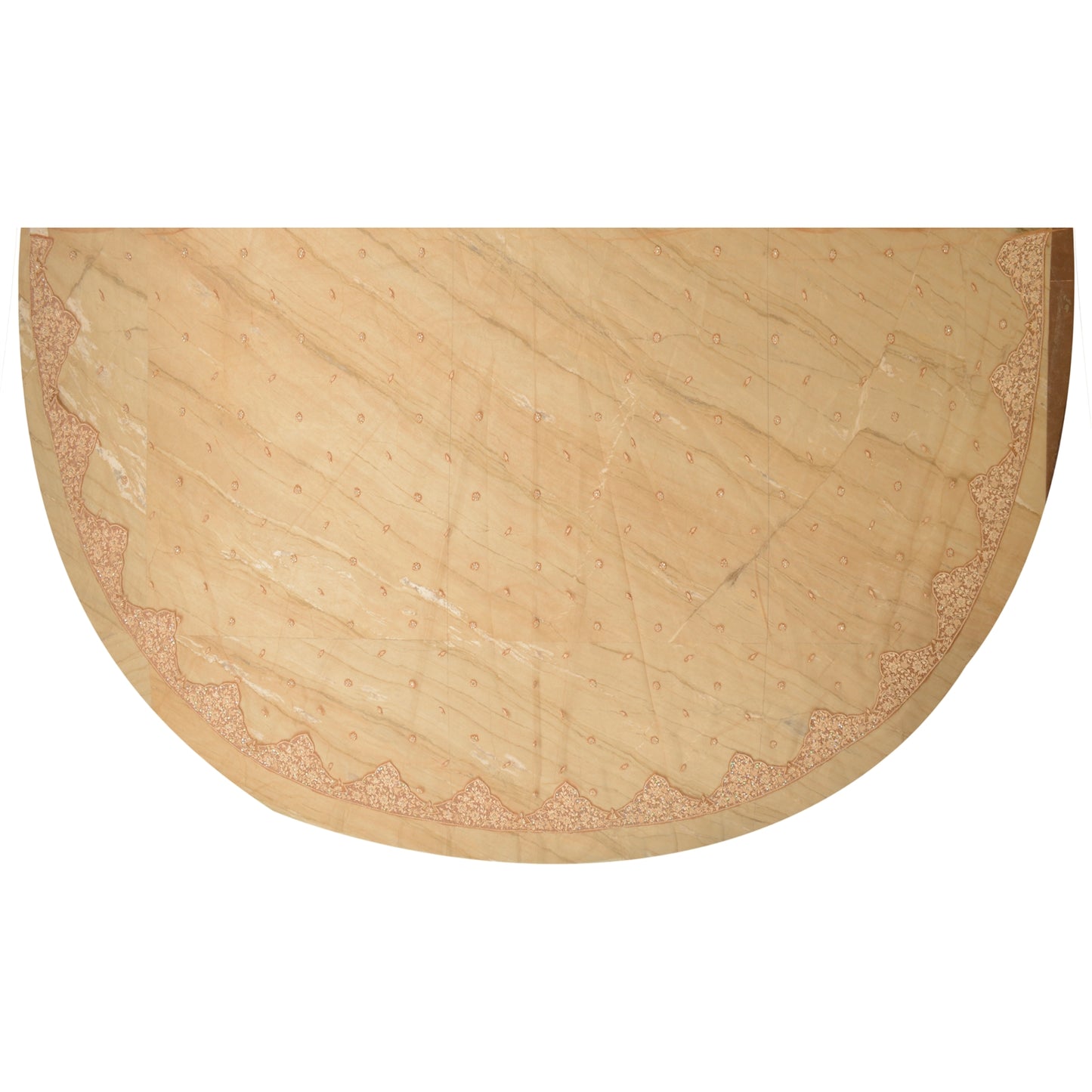 Sanskriti Peach Long Skirt Net Mesh Hand Beaded Unstitched Wedding Lehenga