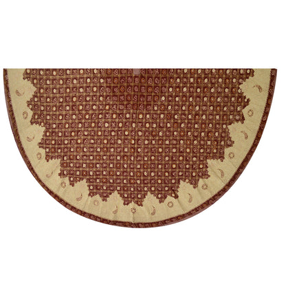 Sanskriti New Dark Red Pure Cotton Long Skirt Unstitched Hand Bead Bandhani Zari Zardozi Dabka