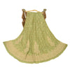 Sanskriti New Green Long Skirt Net Mesh Hand Embroidered Unstitched Lehenga