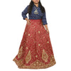 Sanskriti Vintage Dark Red Long Skirt Pure Silk Hand Embroidery Stitched Lehenga