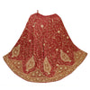 Sanskriti Vintage Dark Red Long Skirt Pure Silk Hand Embroidery Stitched Lehenga