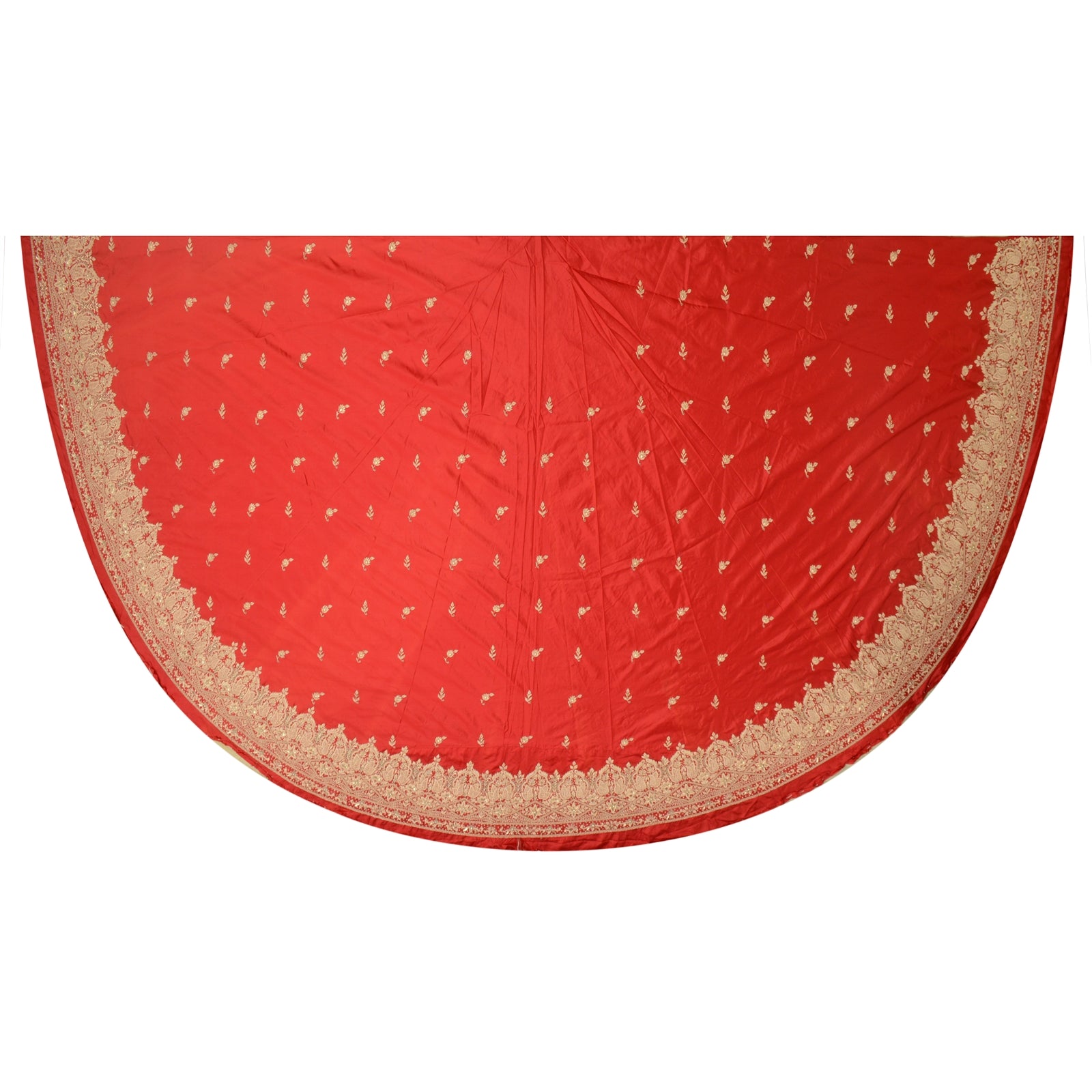 Sanskriti New Long Skirt Pure Satin Silk Hand Embroidered Unstitched Lehenga