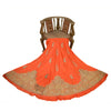 Sanskriti New Orange Long Skirt Pure Silk Hand Beaded Zari Unstitched Lehenga