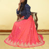 Sanskriti Vintage Hot Pink Pure Silk Skirt Unstitched Hand Embroidered Zardozi