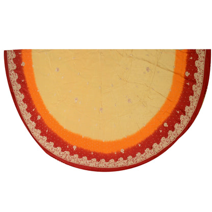 Sanskriti New Long Skirt Pure Silk Hand Embroidered Unstitched Party Lehenga