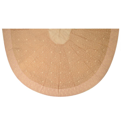 Sanskriti New Brown Long Skirt Pure Silk Hand Beaded Zari Unstitched Lehenga