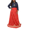 Sanskriti New Long Skirt Pure Satin Silk Hand Embroidered Unstitched Lehenga