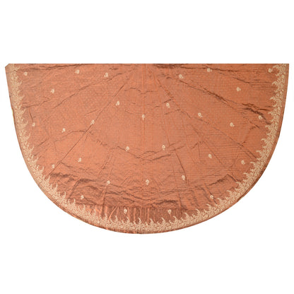 Sanskriti new Copper Long Skirt Pure Tissue Silk Handmade Unstitched Lehenga