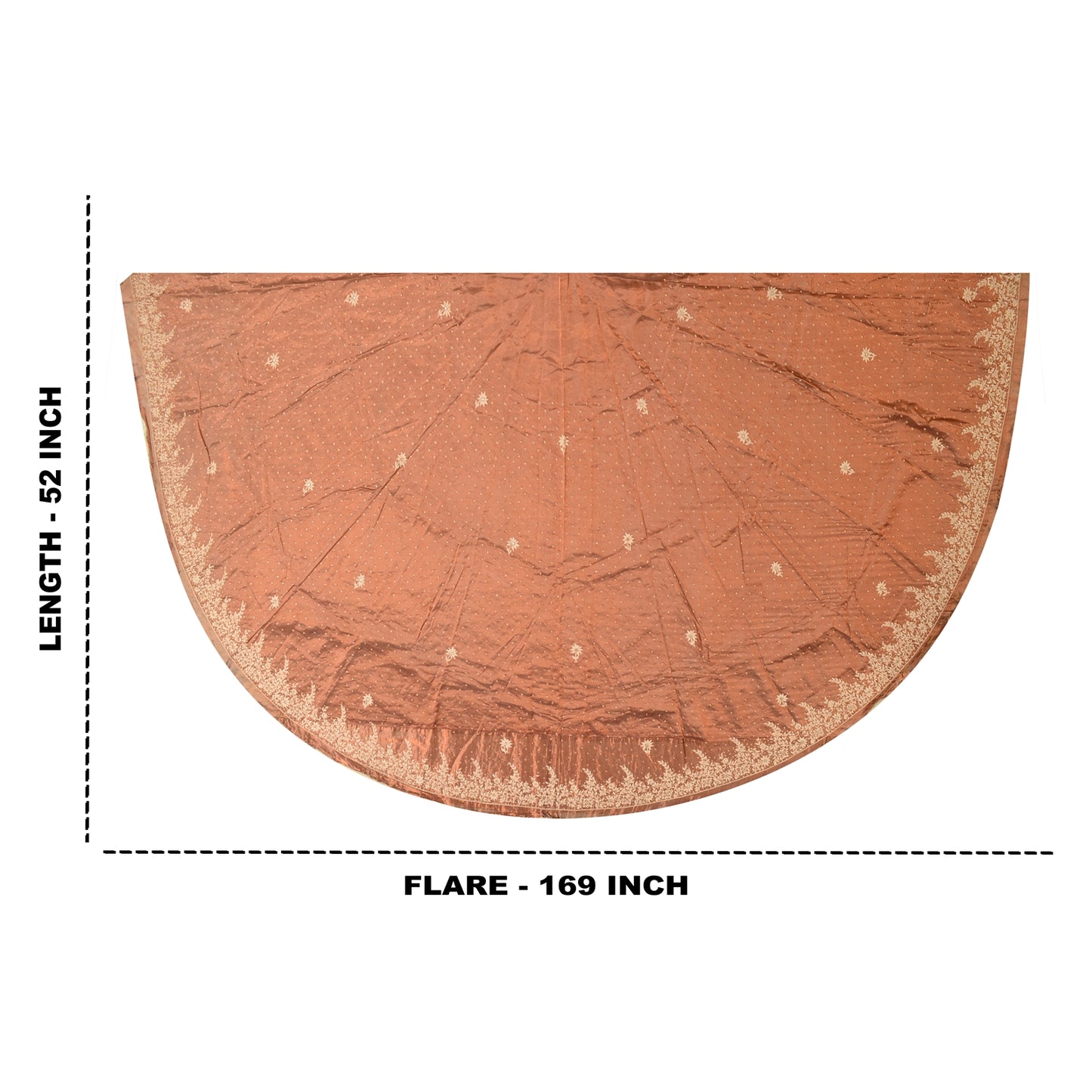 Sanskriti new Copper Long Skirt Pure Tissue Silk Handmade Unstitched Lehenga