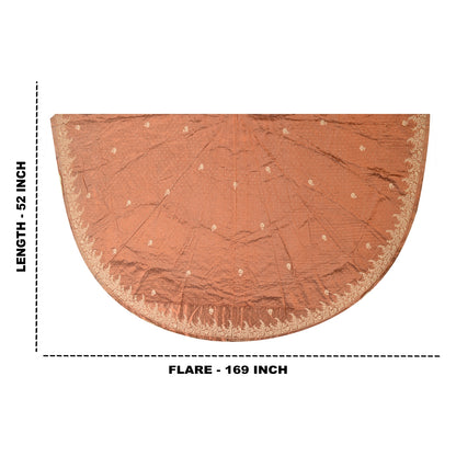 Sanskriti new Copper Long Skirt Pure Tissue Silk Handmade Unstitched Lehenga