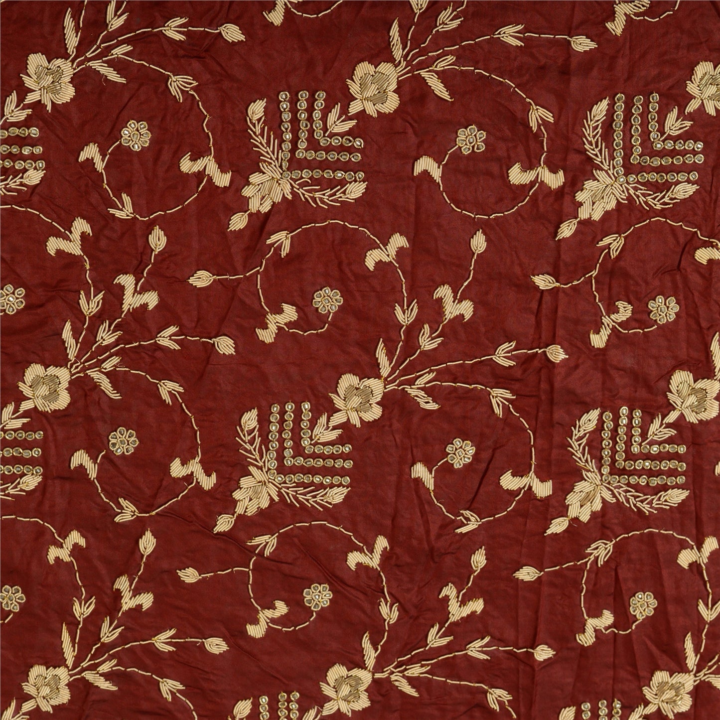 Sanskriti new Long Skirt Pure Satin Silk Hand Beaded Unstitched Lehenga