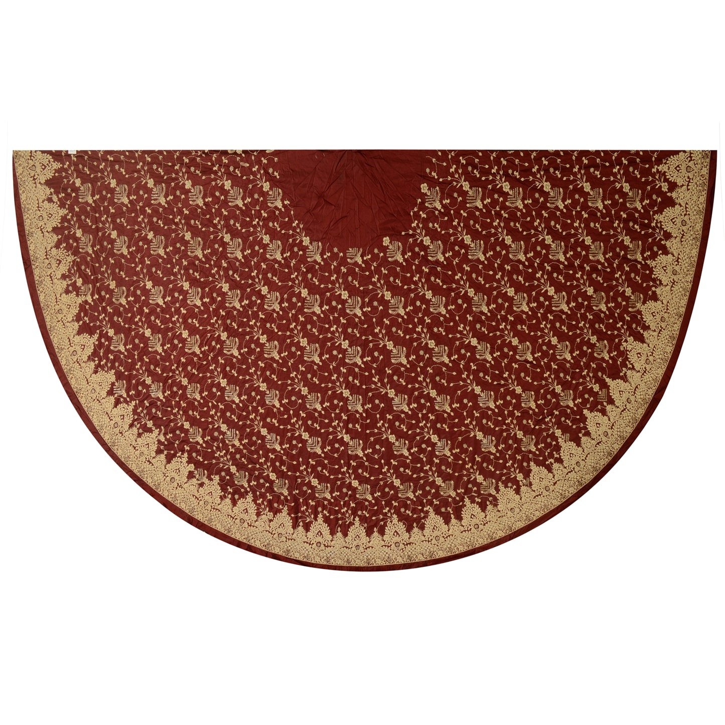 Sanskriti new Long Skirt Pure Satin Silk Hand Beaded Unstitched Lehenga