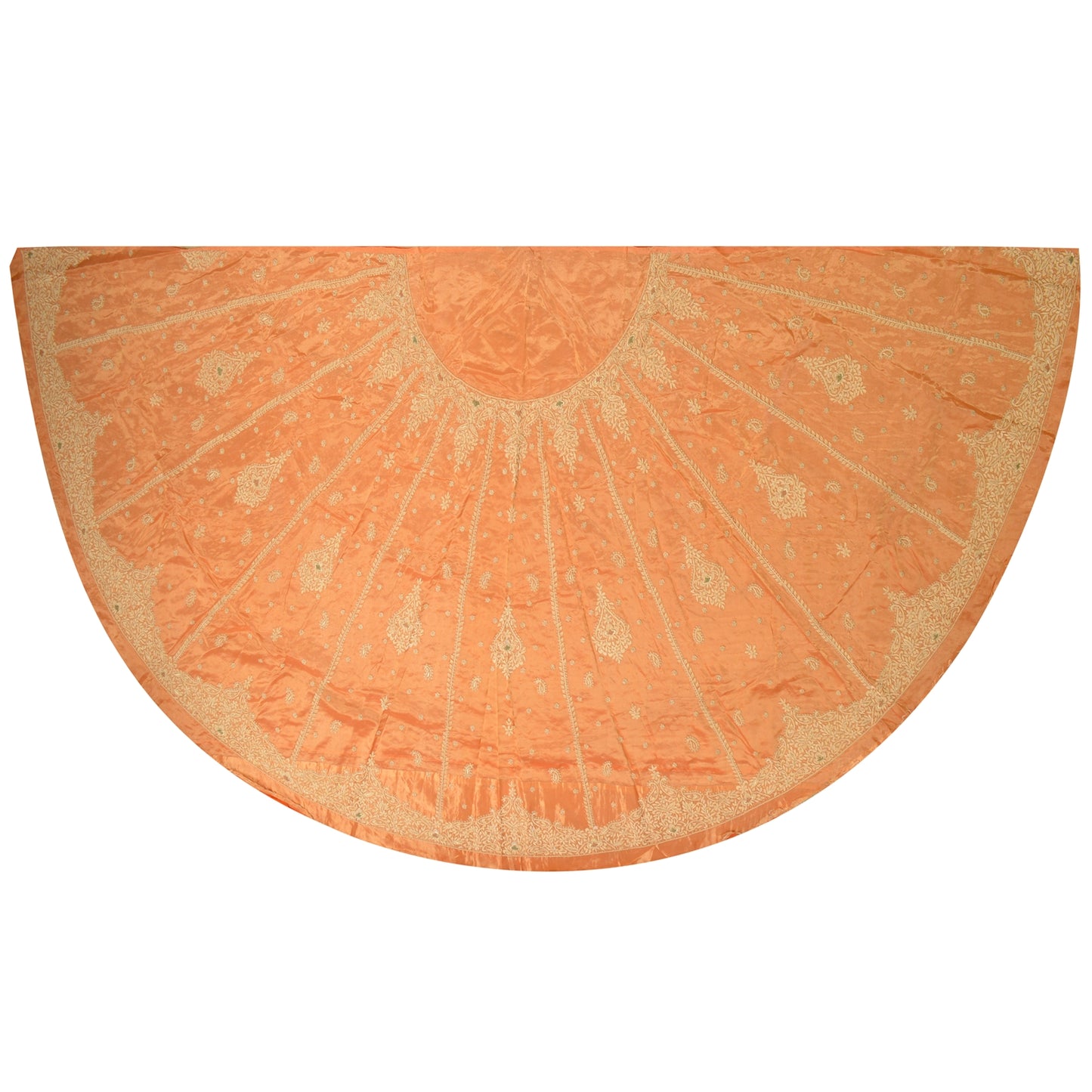 Sanskriti Vintage Long Skirt Pure Tissue Silk Hand Beaded Unstitched Lehenga