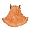 Sanskriti Vintage Orange Pure Tissue Silk Long Skirt Unstitched Hand Beaded Zari