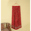 Sanskriti Vintage Red 100% Pure Georgette Silk Long Skirt Handmade Unstitched Wedding Ocassion