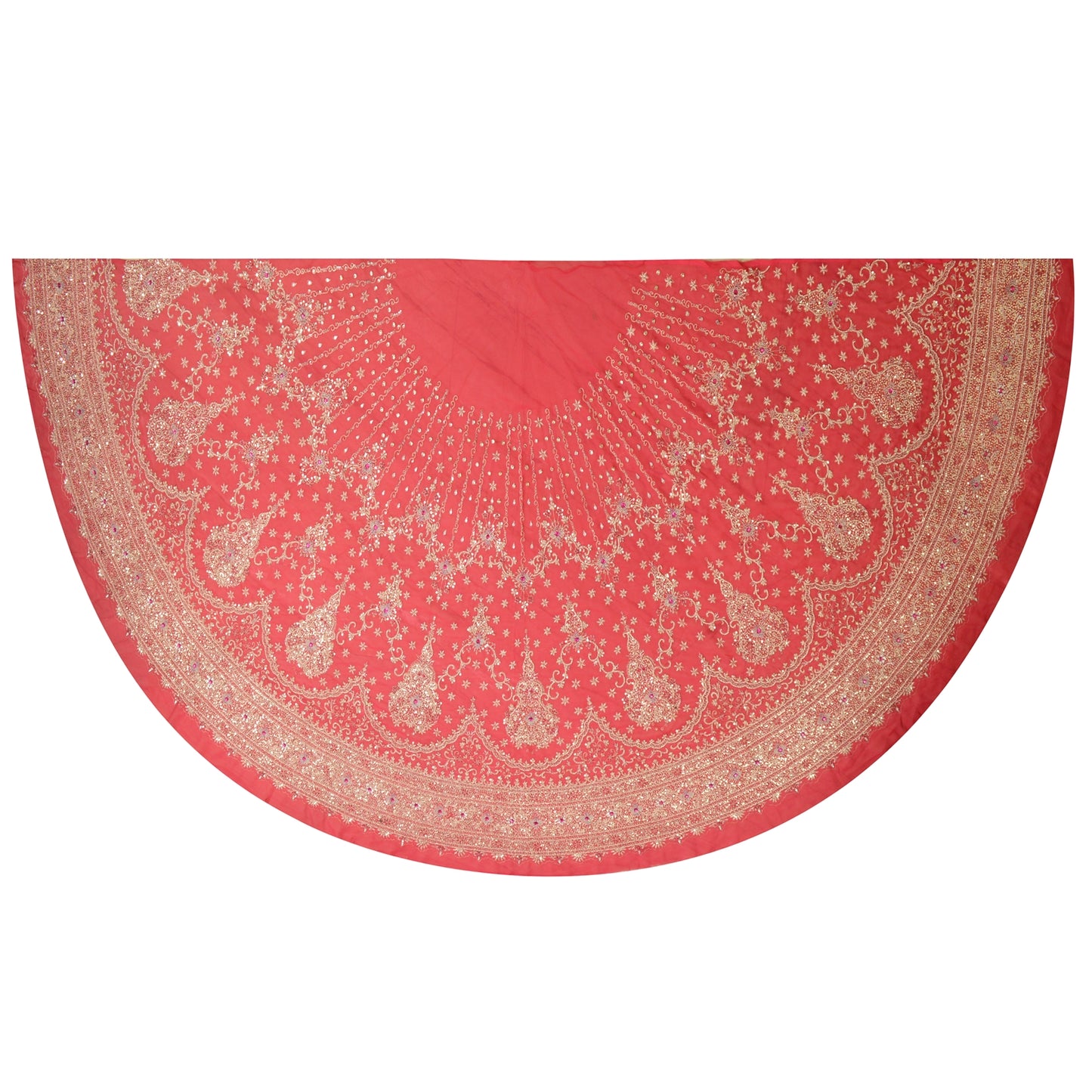 Sanskriti Vintage Pink Long Skirt Pure Georgette Silk Unstitched Handmade Zardoz