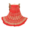 Sanskriti Vintage Red Long Skirt Pure Georgette Silk Handmade Unstitched Lehenga